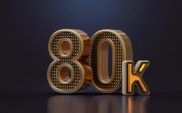 Gold Luxury Thank You 80K Followers Online Social Banner Happy — Stock Photo, Image
