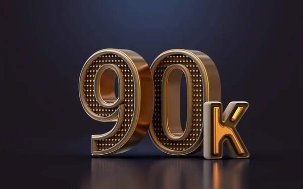 Gold Luxury Thank You 90K Followers Online Social Banner Happy — 스톡 사진