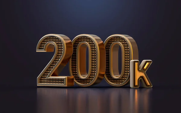 Gold Luxus Danke Für 200K Anhänger Online Social Banner Fröhliche — Stockfoto