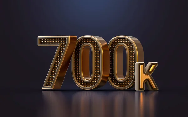 Gold Luxury Thank You 700K Followers Online Social Banner Happy — Photo