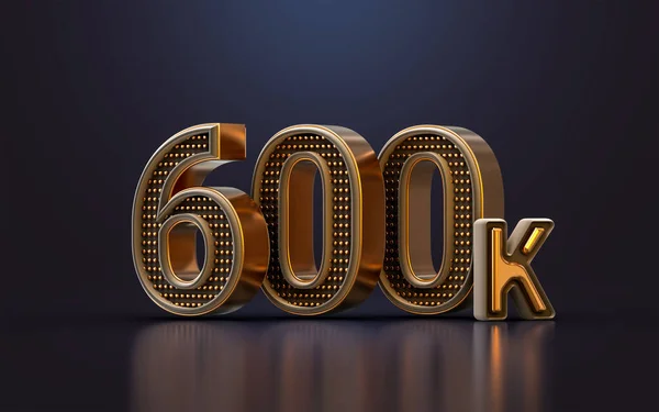 Gold Luxury Thank You 600K Followers Online Social Banner Happy —  Fotos de Stock