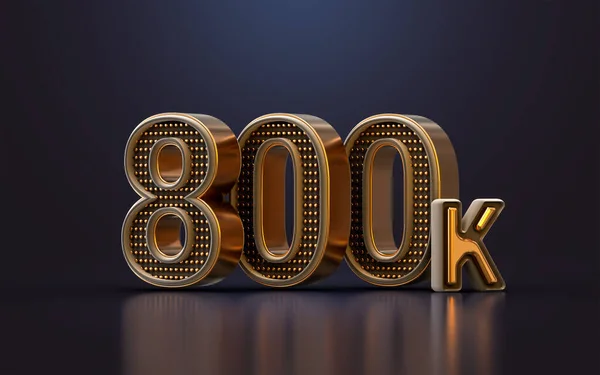 Oro Lujo Gracias Por 800K Seguidores Línea Banner Social Feliz — Foto de Stock