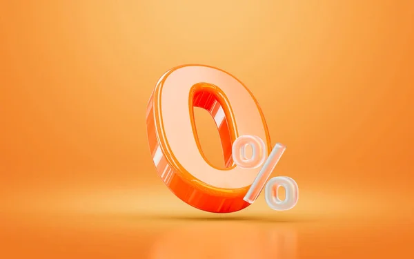 Orange Realistic Glossy Percentage Number Symbol Render Concept Seasonal Shopping — Stock Fotó