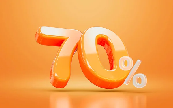 Oranje Realistische Glanzend Percentage Nummer Symbool Render Concept Seizoensgebonden Winkelen — Stockfoto