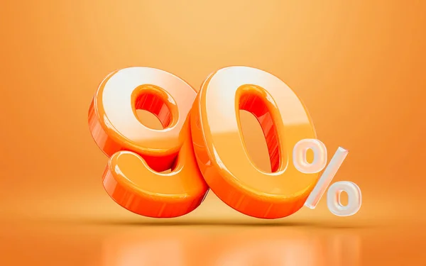 Orange Realistic Glossy Percentage Number Symbol Render Concept Seasonal Shopping — Stock Fotó