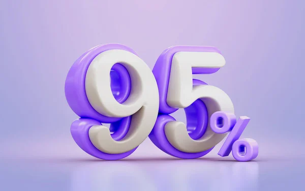 White Purple Cartoon Look Percentage Promotional Discount Number Symbol Render — ストック写真