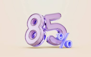 mega alışveriş, tatil festivali için yüzde 85 indirimli metalik parıltılı 3D render konsepti sunuyor 