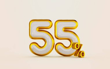 Büyük indirim% 55 altın kenarlı beyaz mermer tasarımcı sunar 3D render konsepti