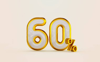 Büyük indirim% 60 altın kenarlı beyaz mermer tasarımcı sunar 3D render konsepti