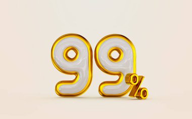 Büyük indirim% 99 altın kenarlı beyaz mermer tasarımcı sunar 3D render konsepti