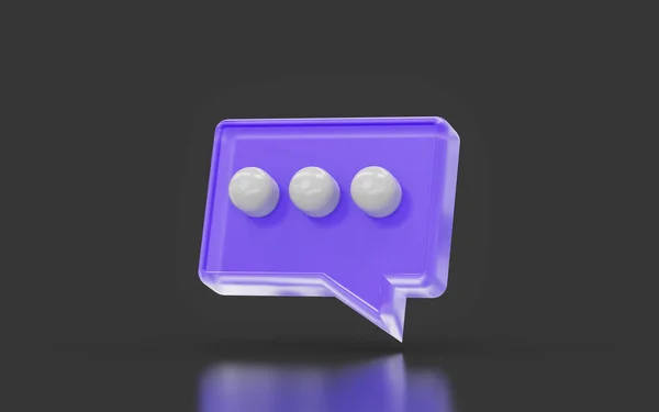 Chat Message Sing Minimalistic Look Dark Background Render Concept Conversation — Fotografia de Stock