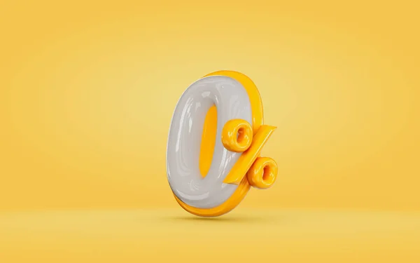 Realistic Glossy Percent Interest Orange Background Render Concept Mega Sell — Foto Stock