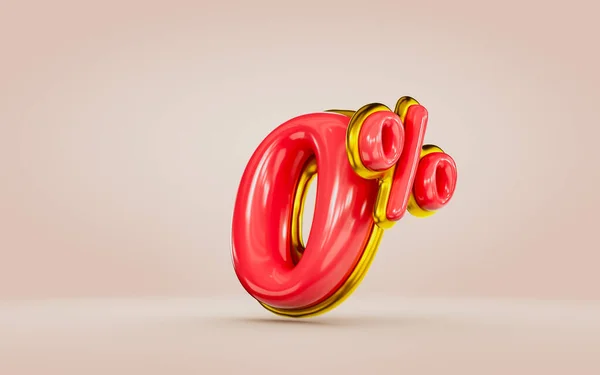 Mega Shopping Offer Percent Interest Red Color Number Golden Render — 图库照片