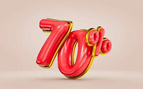 Mega Shopping Offer Percent Discount Red Color Number Golden Render — Stok fotoğraf