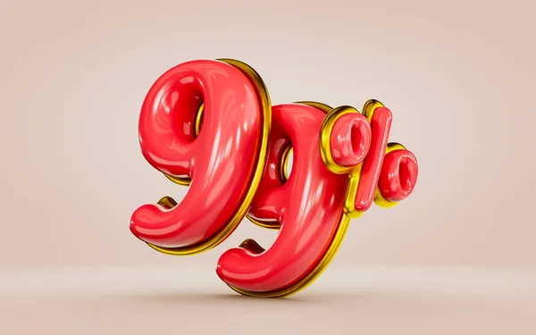 Mega Shopping Offer Percent Discount Red Color Number Golden Render — 스톡 사진
