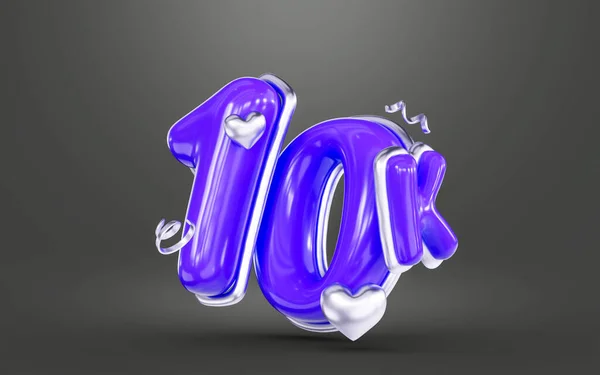 Purple Color Thank You 10K Followers Online Social Banner Happy — Stockfoto