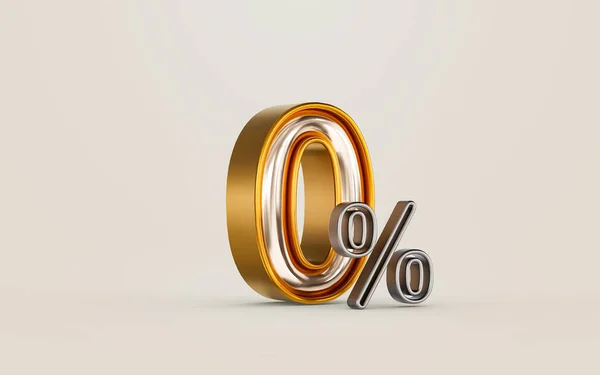 Mega Sell Offer Percent Interest Golden Material Number Render Concept — Stockfoto