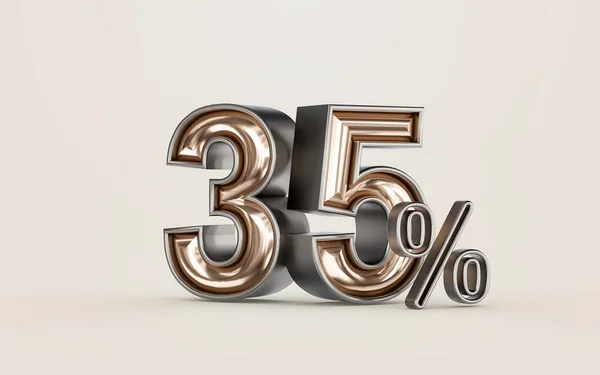Mega Sell Offer Percent Discount Golden Material Number Render Concept — Stock Photo, Image