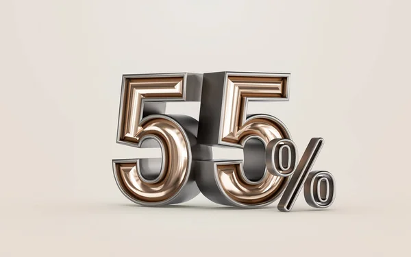 Mega Sell Offer Percent Discount Golden Material Number Render Concept — Stockfoto