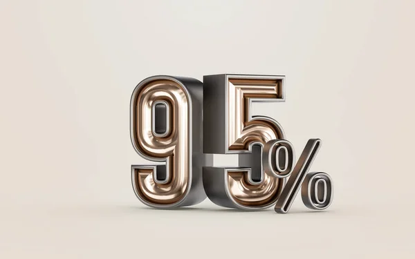 Mega Sell Offer Percent Discount Golden Material Number Render Concept — Stok fotoğraf