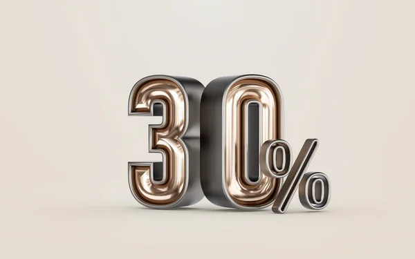 Mega Sell Offer Percent Discount Golden Material Number Render Concept — стоковое фото
