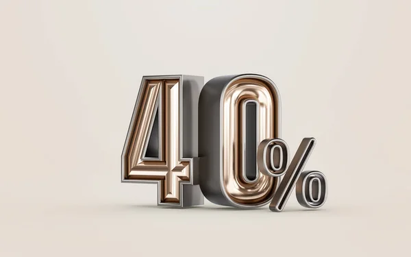 Mega Sell Offer Percent Discount Golden Material Number Render Concept — Foto de Stock