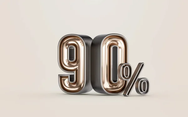 Mega Sell Offer Percent Discount Golden Material Number Render Concept — Stockfoto