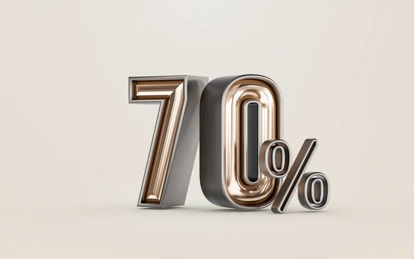 Mega Sell Offer Percent Discount Golden Material Number Render Concept — 스톡 사진