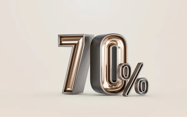 Mega Sell Offer Percent Discount Golden Material Number Render Concept — Stockfoto