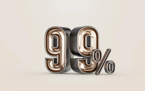 Mega Sell Offer Percent Discount Golden Material Number Render Concept — Stockfoto