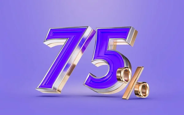 Percent Discount Offer Purple Color Number Background Render Concept Big — стоковое фото