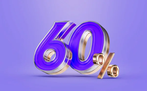 Percent Discount Offer Purple Color Number Background Render Concept Big — Zdjęcie stockowe