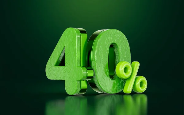 Mega Sell Offer Percent Discount Green Color Black Render Concept — Foto de Stock