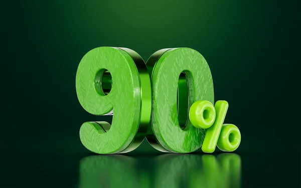 Mega Sell Offer Percent Discount Green Color Black Render Concept — Stockfoto