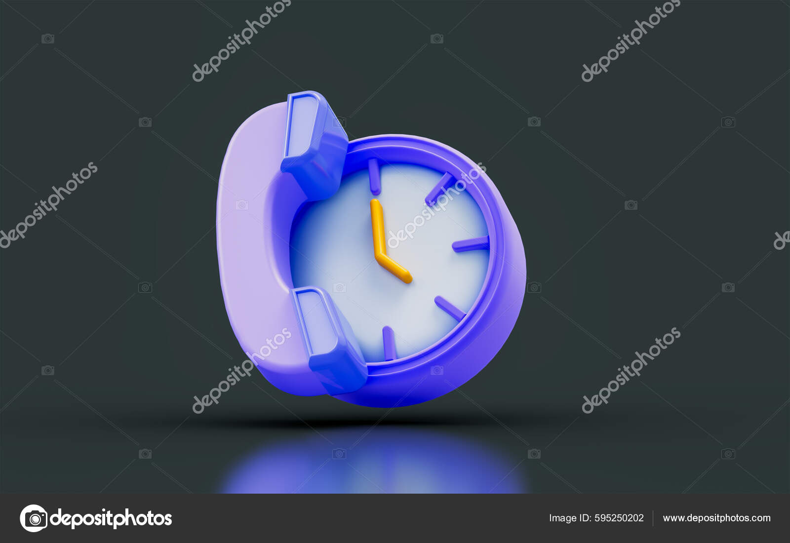 Call Sign Clock Dark Background Render Concept Hours Online Help Stock