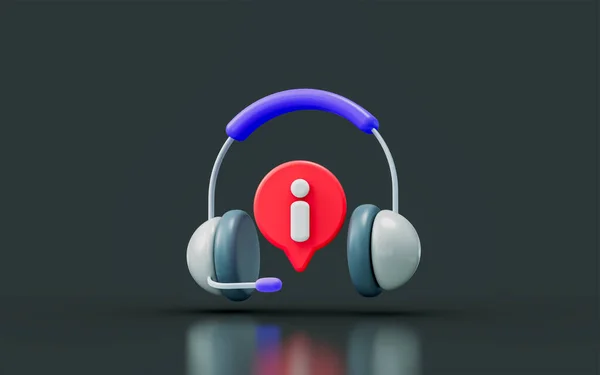 Customer Support Sing Exclamation Dark Background Render Concept Helping Service — Foto de Stock