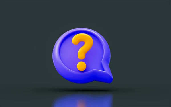 Question Mark Sing Message Dark Background Render Concept Conversational Confusion — 图库照片