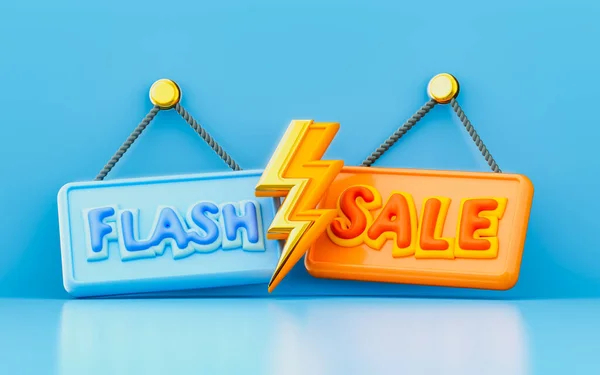 Flash Sale Sign Render Concept Shopping Mall Super Market Discount — 스톡 사진