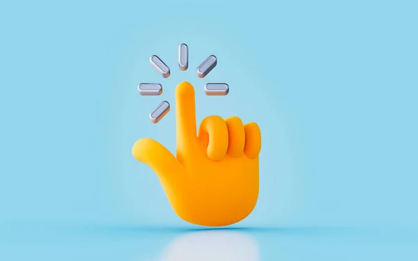 Mouse Cursor Hand Finger Look Sign Render Concept Click File — Stockfoto