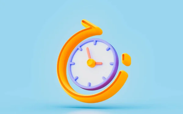 Clock Rotation Sign Render Concept Elapsed Time History Human Life — Fotografia de Stock