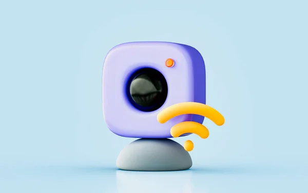 Σύνδεση Webcam Σήμα Wifi Καθιστούν Την Έννοια Για Την Ασύρματη — Φωτογραφία Αρχείου