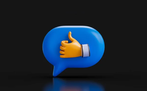 Sign Bubble Chat Dark Background Render Concept Feedback Rating – stockfoto