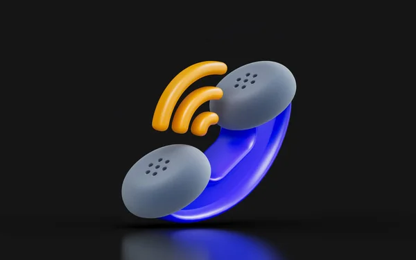 Call Sign Wifi Dark Background Render Concept Communication Voice Signal — Stock Fotó