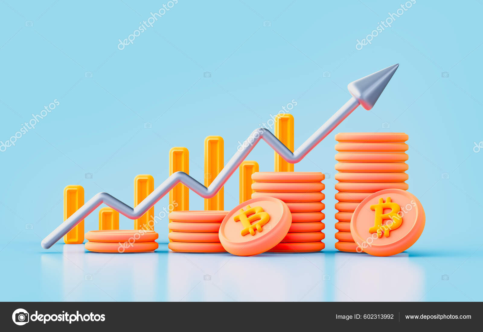 Bitcoin Chart Bar Arrow Sign Render Concept Crypto Currency Mining — Stock  Editorial Photo © ahmedsakib372@gmail.com #602313992