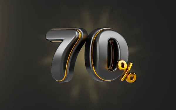 black Friday offer 70 percent discount sale banner on dark background 3d render concept for shopping
