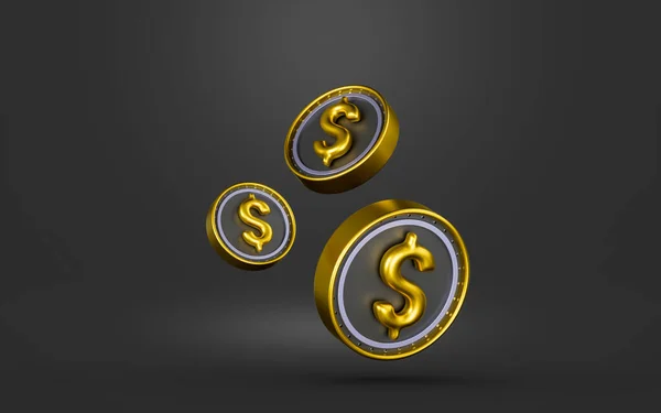 Dollar Sign Dark Background Render Concept International Currency Finance Cash — 图库照片