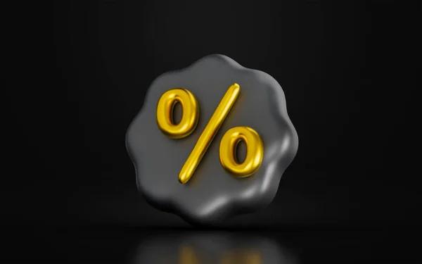 Prozentkennzeichen Auf Dunklem Hintergrund Renderkonzept Für Rabatt Angebot Beim Einkaufen — Stockfoto