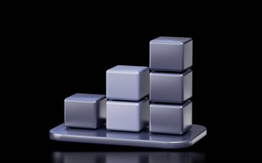 Finansal grafiksel bilgiler için iş çizgisi tablosu koyu arkaplan 3d oluşturma kavramı