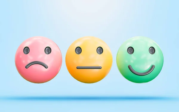 Emoji Teken Met Drie Verschillende Stijl Kleur Kijk Renderen Concept — Stockfoto