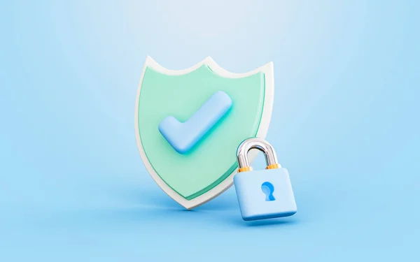 Знак Безпеки Знаком Блокування Концепція Візуалізації Захисту Від Кіберзахисту — стокове фото